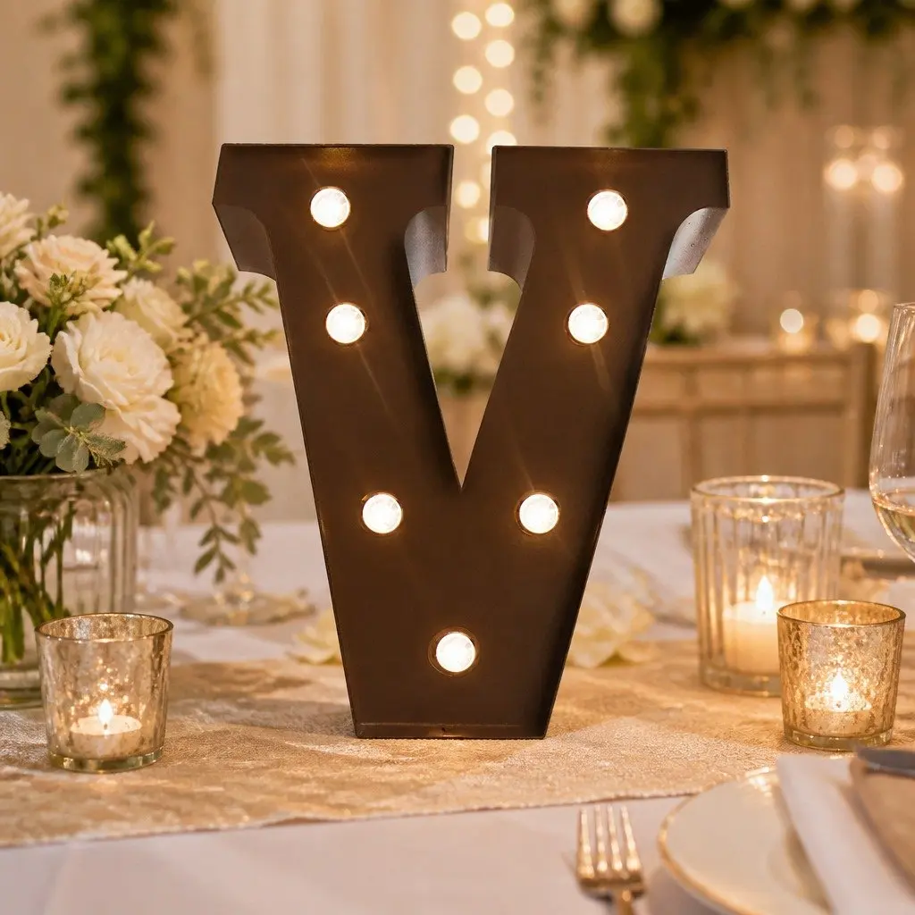 LED Metal Letter Light Free Standing Marquee Alphabet Size Custom Colour