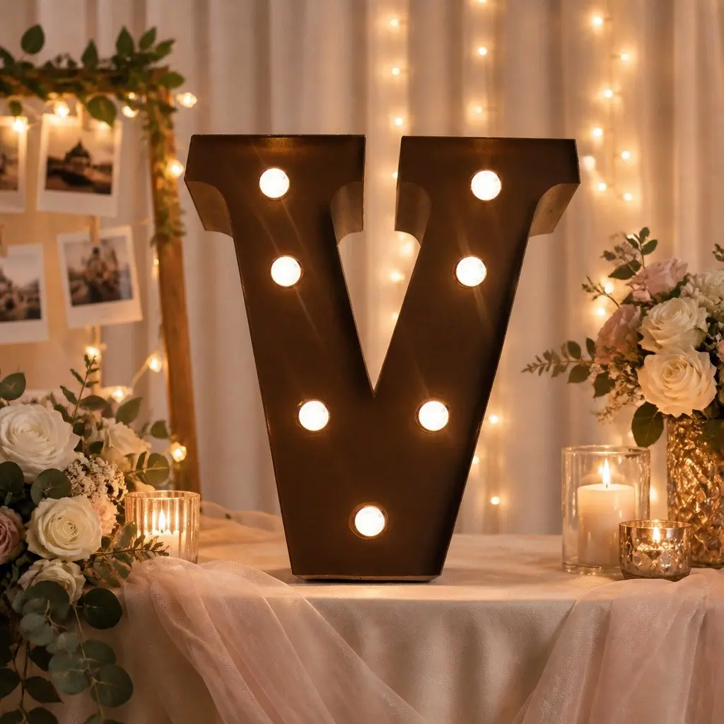 LED Metal Letter Light Free Standing Marquee Alphabet Size Custom Colour