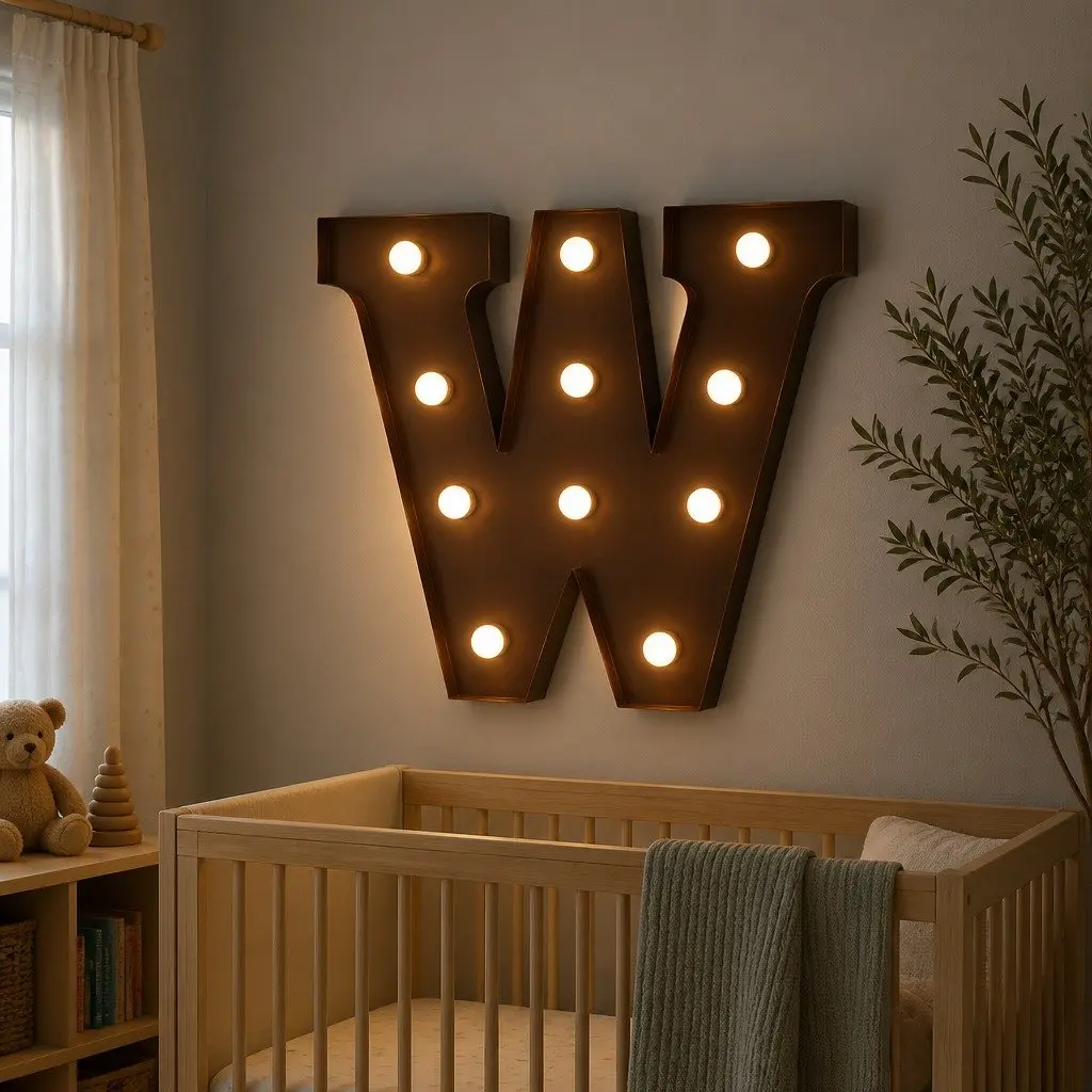 LED Free Standing Marquee Alphabet Number Lights Metal Home Decor
