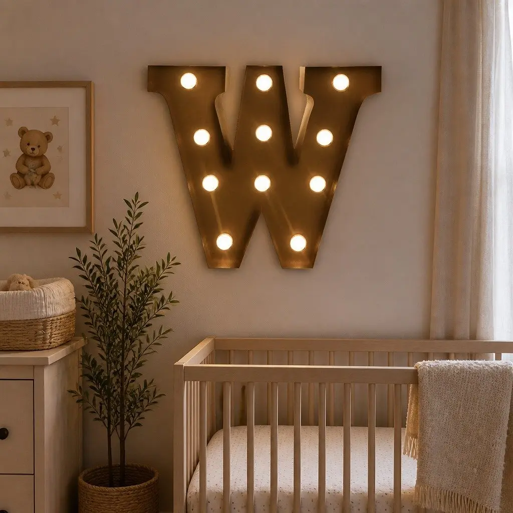 LED Free Standing Marquee Alphabet Number Lights Metal Home Decor