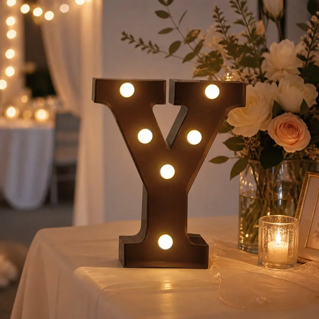 LED Alphabet Lights Metal Construction Home Decoration Free Standing Personalization for Parties and Weddings