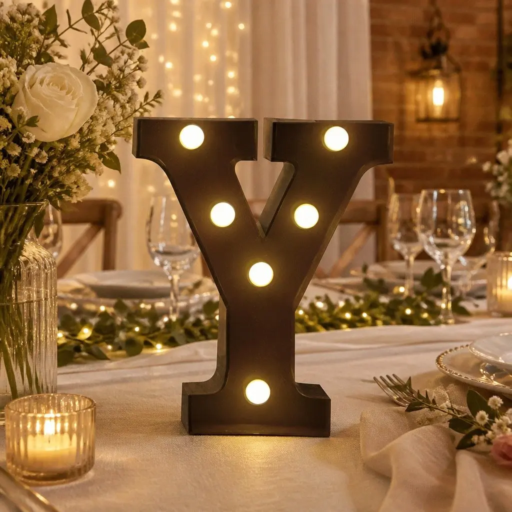 LED Alphabet Lights Metal Construction Home Decoration Free Standing Personalization for Parties and Weddings