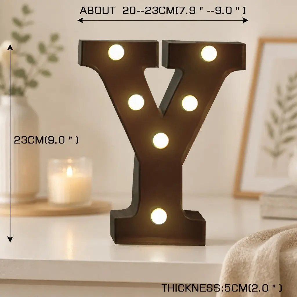 LED Alphabet Lights Metal Construction Home Decoration Free Standing Personalization for Parties and Weddings