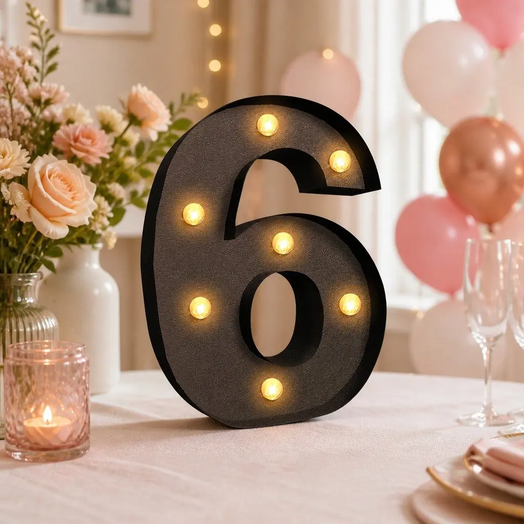 LED Number Light Metal Free Standing Marquee Home Party Wedding Decor