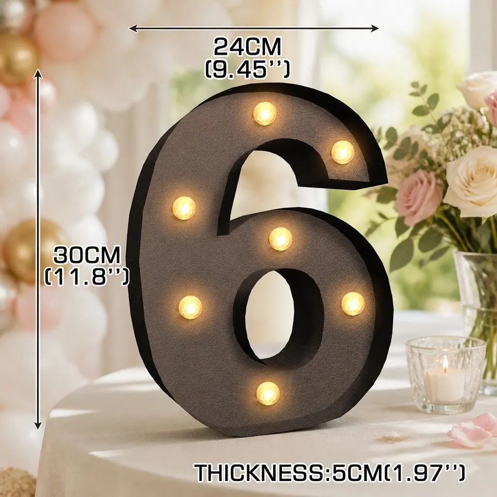 LED Number Light Metal Free Standing Marquee Home Party Wedding Decor