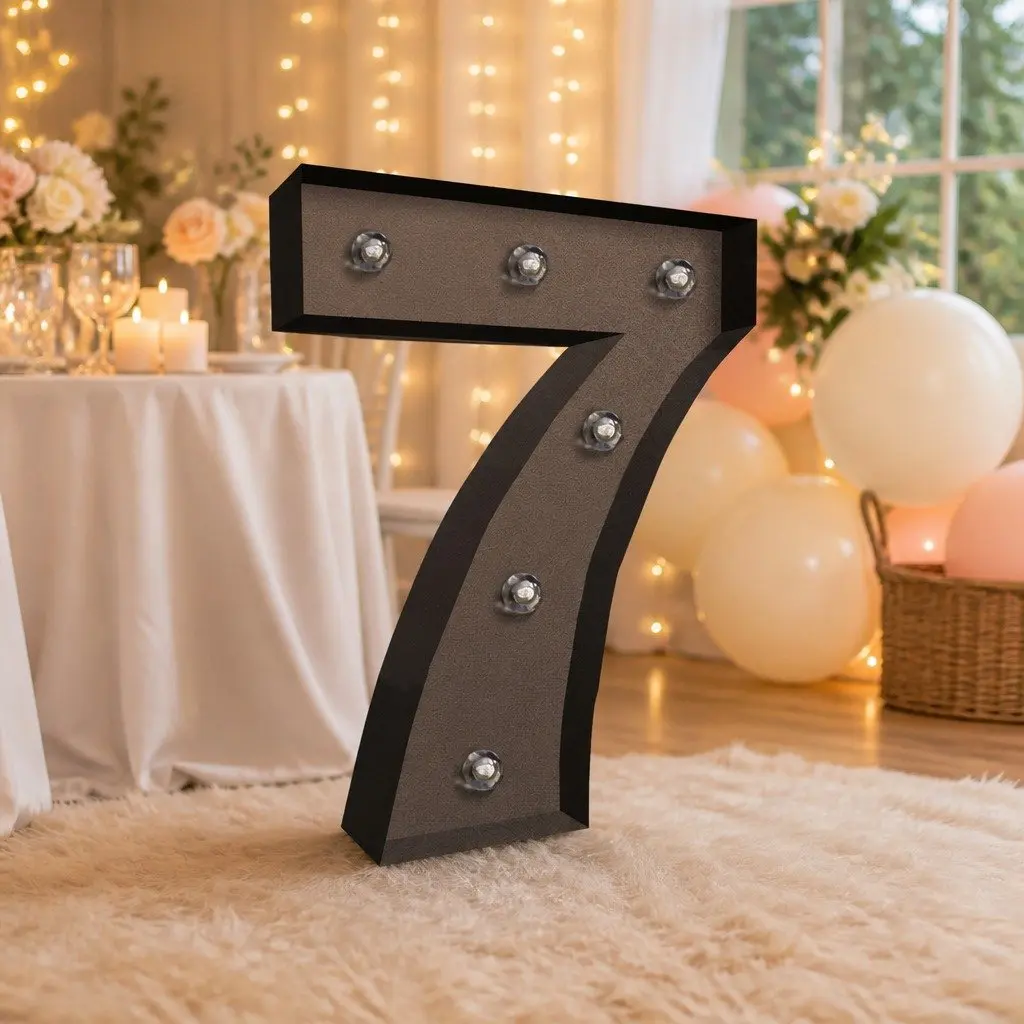 LED Letter Number Lights Free Standing Metal Marquee Party Wedding Home Decor