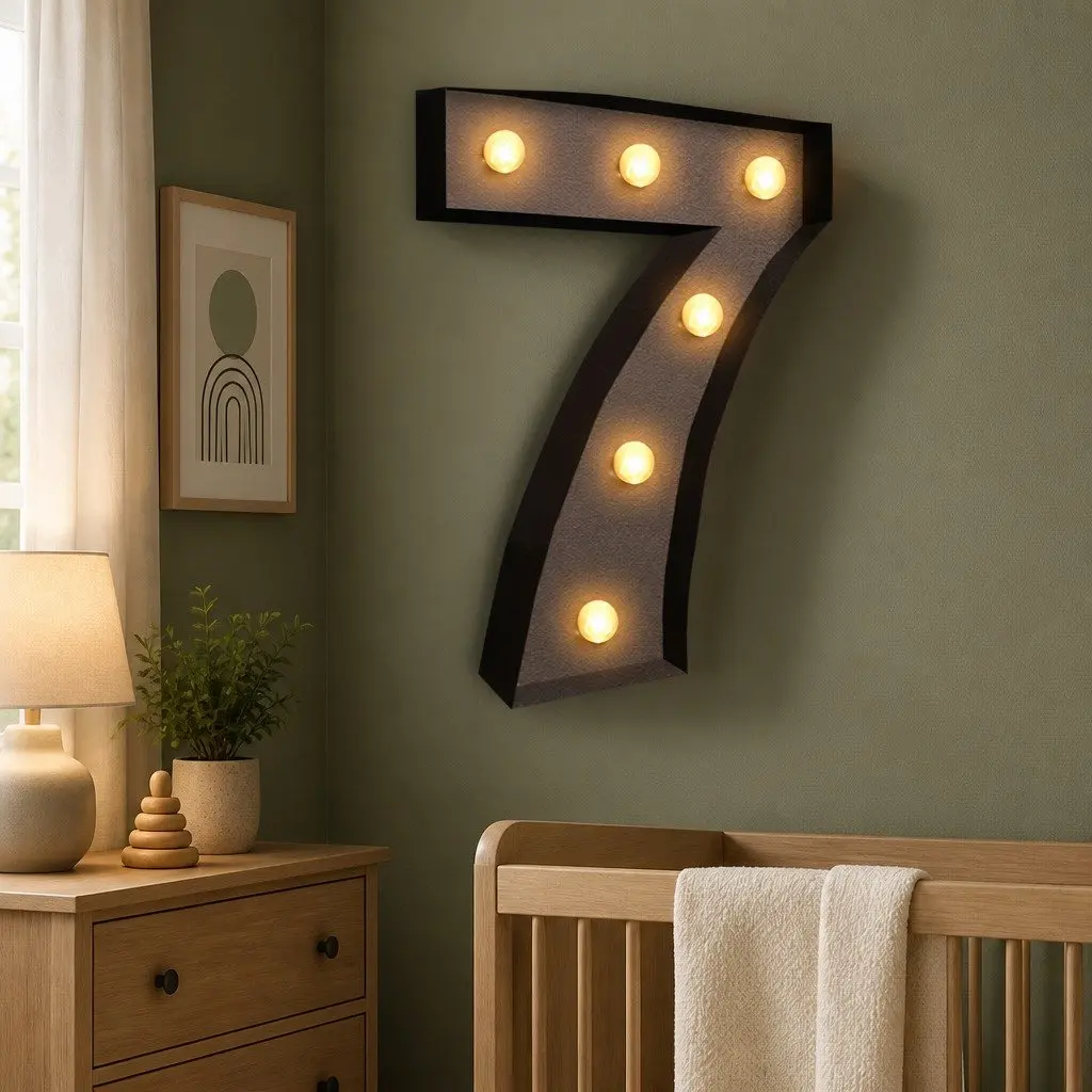 LED Letter Number Lights Free Standing Metal Marquee Party Wedding Home Decor
