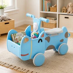 Blue Push Car for Kids: Perfect for Home and Outdoors