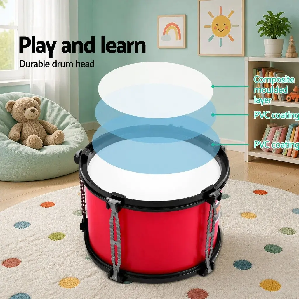Kids Drum Set 7 Piece Plastic PVC Red 60cm x 45cm x 80cm