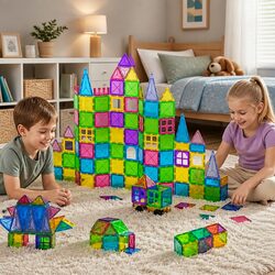 Practical 100pcs Magnetic Tiles for Creative Play