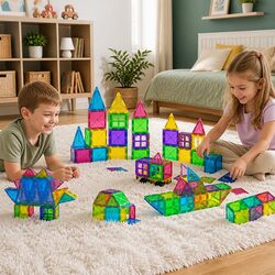 Practical 120-Piece Magnetic Tiles Playset for Kids