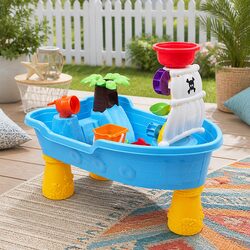 Kids Pirate Ship Sand Water Table for Backyard Fun