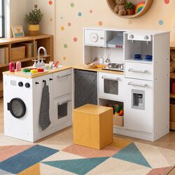 Versatile Kids Wooden Kitchen Playset for Real-Life Play