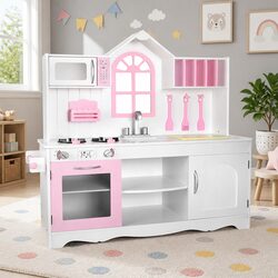 Functional Kids Wooden Kitchen Play Set for Realistic Cooking