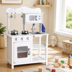 Functional Wooden Kitchen Play Set for Real-World Play