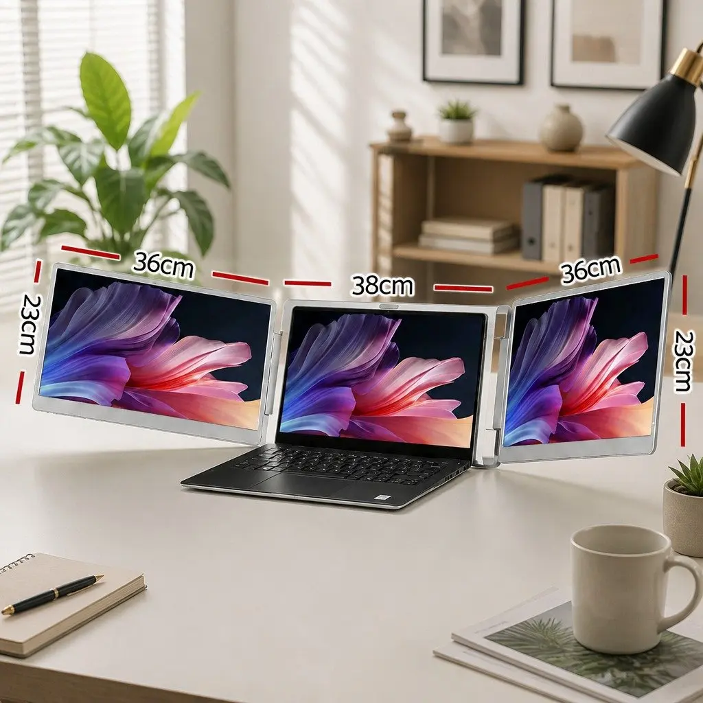 15.6 Inch Portable Monitor Dual Screen Laptop Extender USB-C HDMI Display