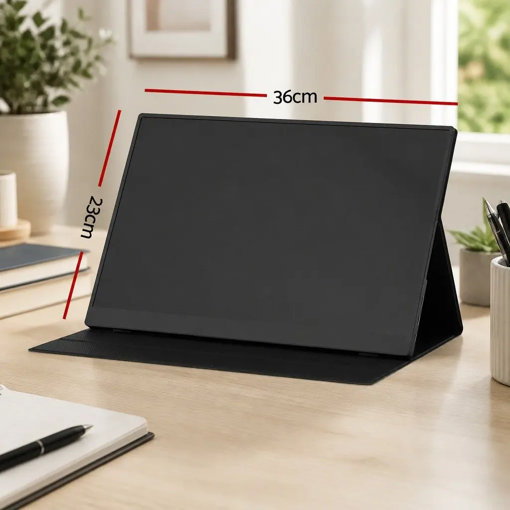 16 Inch Portable IPS Monitor Travel Display USB C Dual Screen Black Laptop Extender