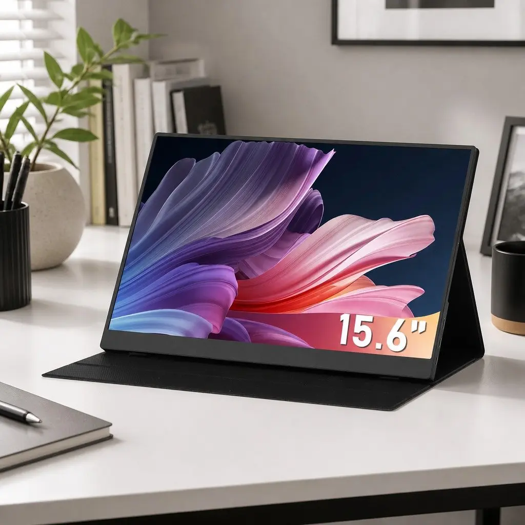 15.6 Inch Portable Monitor FHD 1080P IPS Black Display