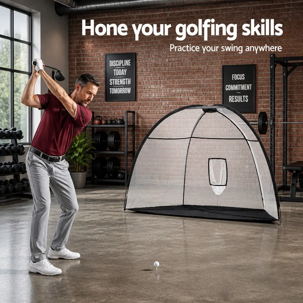 Golf Practice Net 3.5m with Driving Mat Indoor Outdoor Black Green