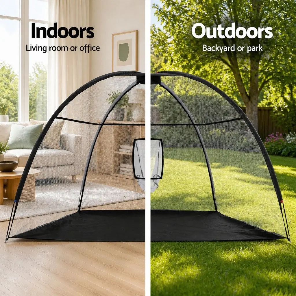 Golf Practice Net Fibreglass 3.5m Black Outdoor