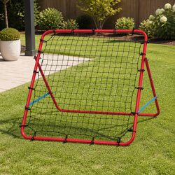 Portable Soccer Rebound Net Training Aid Baseball Football Goal Red Sports