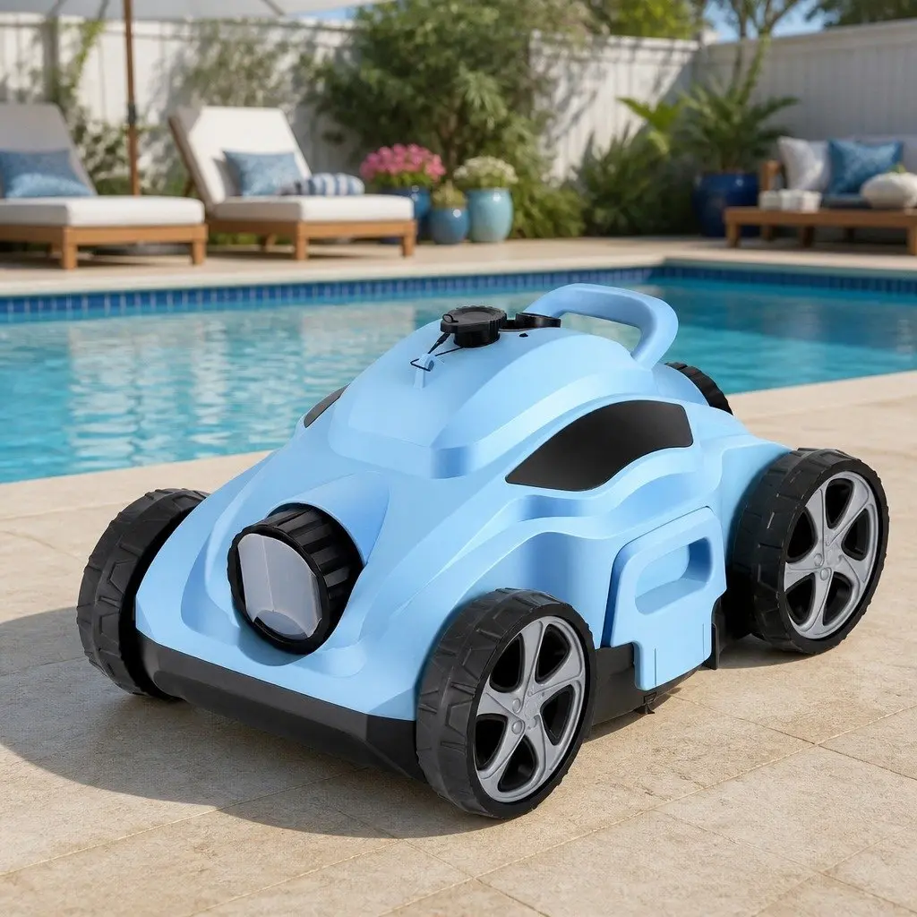 Robotic Pool Cleaner Cordless Plastic 42cm x 28.5cm x 23cm Blue