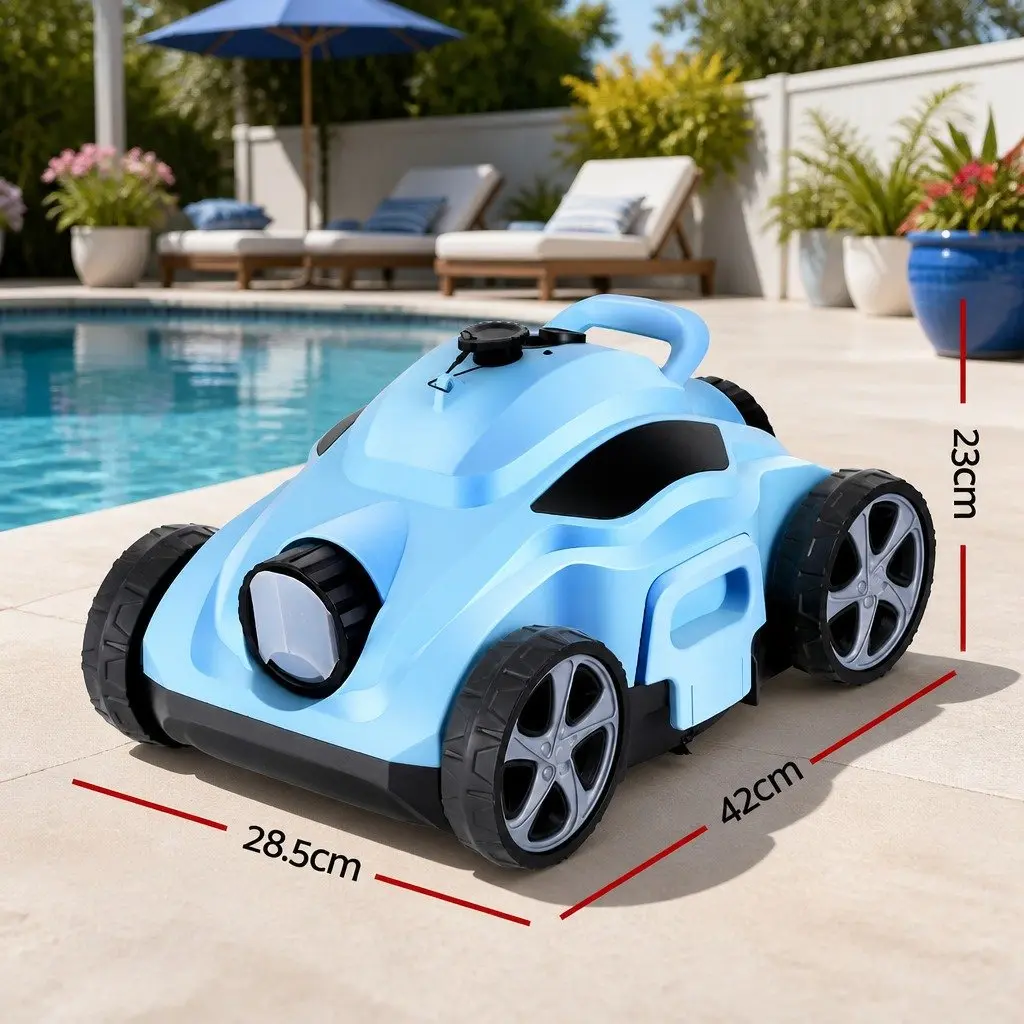 Robotic Pool Cleaner Cordless Plastic 42cm x 28.5cm x 23cm Blue