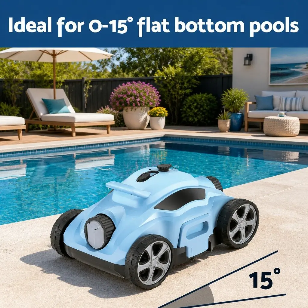Robotic Pool Cleaner Cordless Plastic 42cm x 28.5cm x 23cm Blue