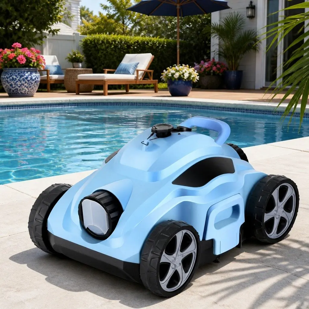Robotic Pool Cleaner Cordless Plastic 42cm x 28.5cm x 23cm Blue
