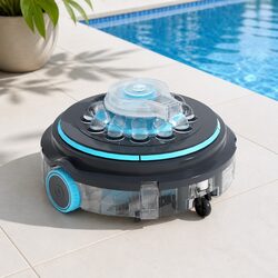 Robotic Pool Cleaner Automatic Vacuum Cordless Grey Swimming Pool Cleaner Robot