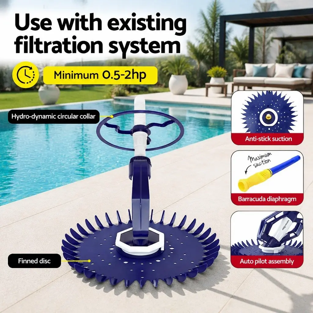 Automatic Pool Vacuum Cleaner Suction Hose System 10M Suitable for Above Ground and In-Ground Pools