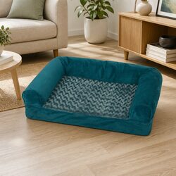 Pet Bed Sofa Dog Bedding Soft Warm XXL Blue Orthopaedic Memory Foam Removable