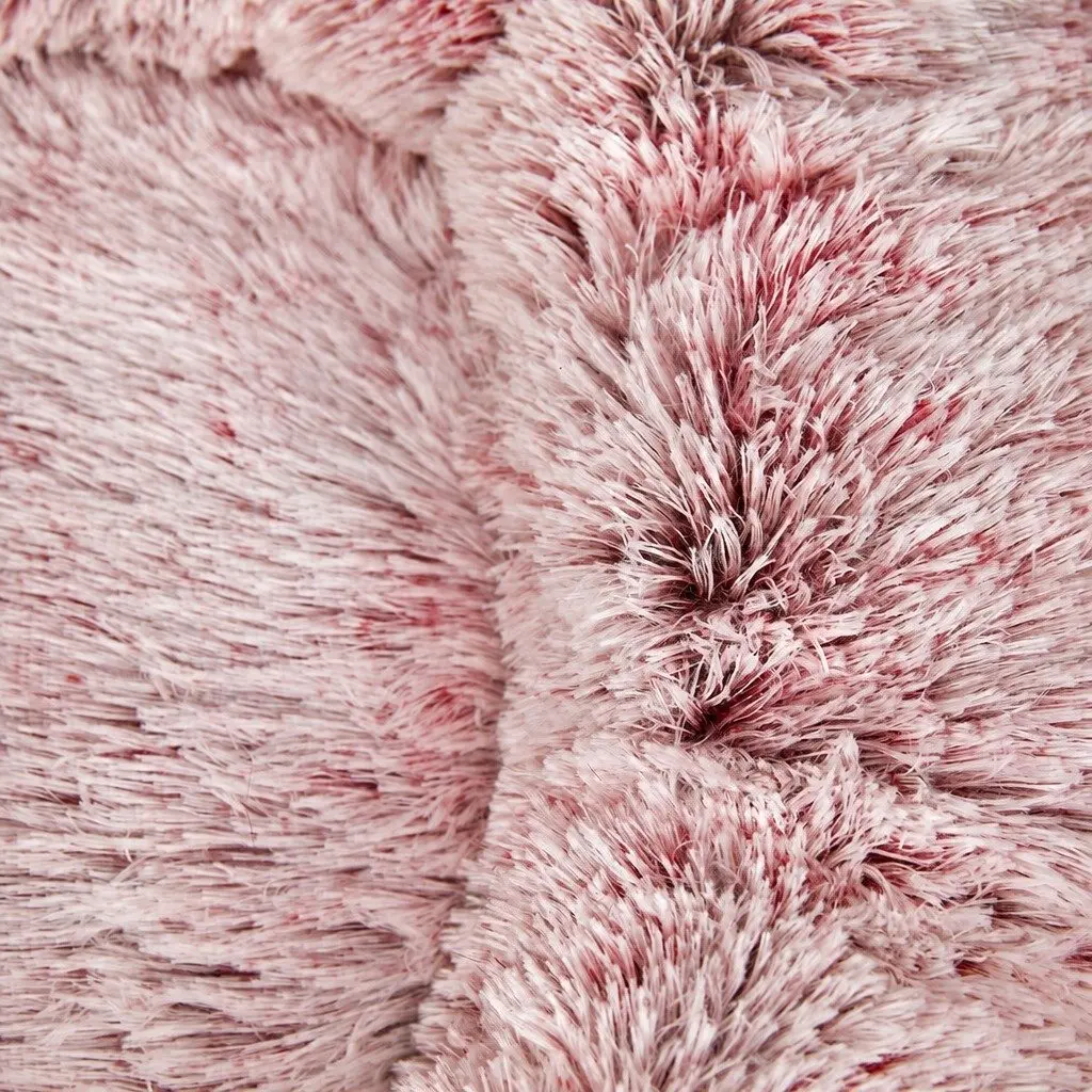 Donut-Shape Removable Cover Pet Bed Plush Large Pink