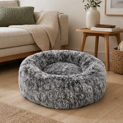 Practical Donut-Shaped Bed for Pets, Charcoal Color