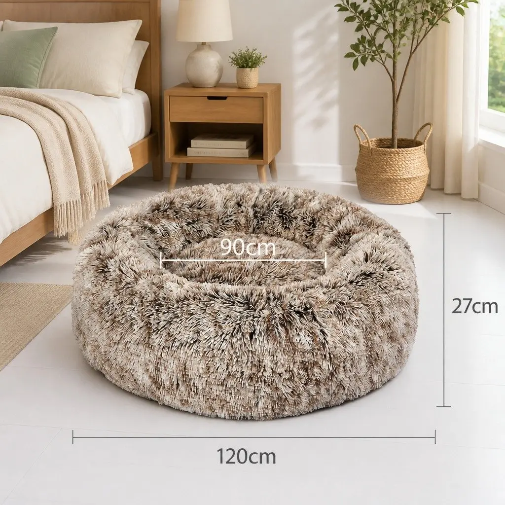 Pet Calming Bed Replaceable Cover Polyester XXL Brown