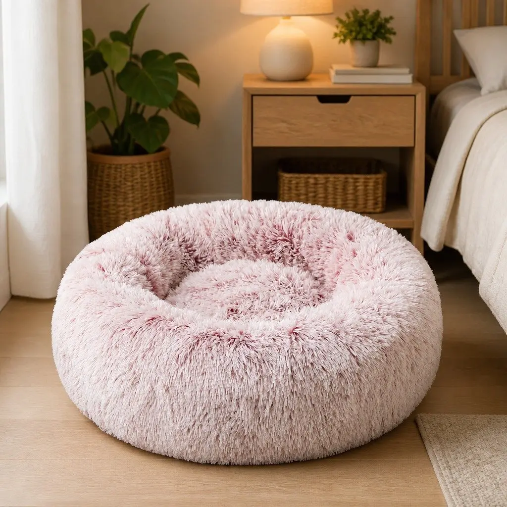 Dog Calming Bed Cover Plush XX-Large Pink Removable Replacement