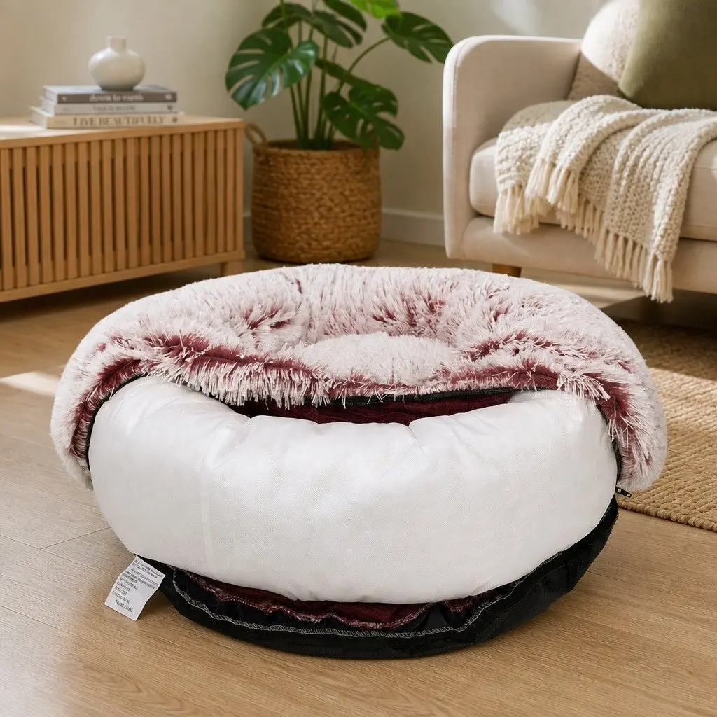 Dog Calming Bed Cover Plush XX-Large Pink Removable Replacement