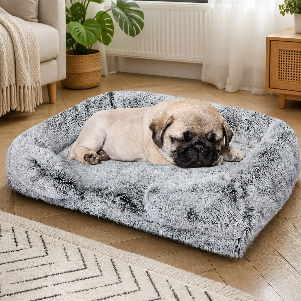 Pet Bed Memory Foam Orthopedic Small Plush Grey