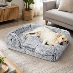Pet Bed Orthopedic Sofa Dog Beds XL X-Large Memory Foam Supportive Bolster