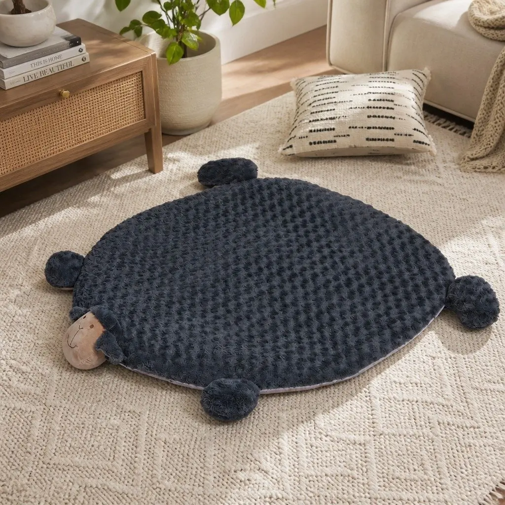 Pet Bed Memory Foam Large Plush Charcoal Grey