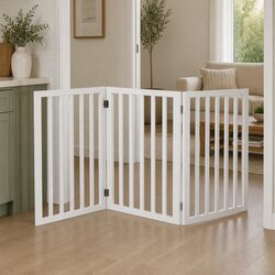 Versatile Wooden Pet Gate for Everyday Use at Home