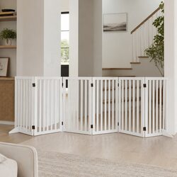 Versatile Wooden Pet Gate for Home Use - 6 Panels