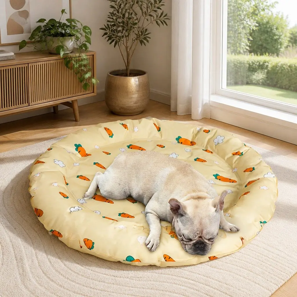 Pet Cool Gel Mat Large Lightweight Portable Self-Cooling with Bolster