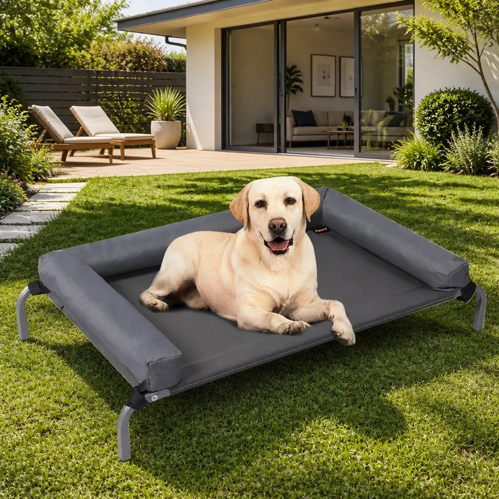 Elevated Pet Bed Steel Frame Mesh XL Grey