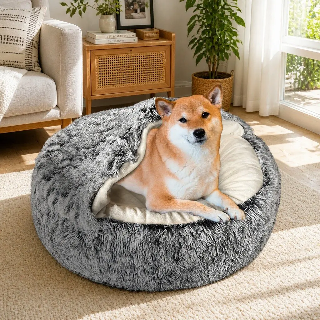 Semi-Enclosed Pet Bed for Comfort