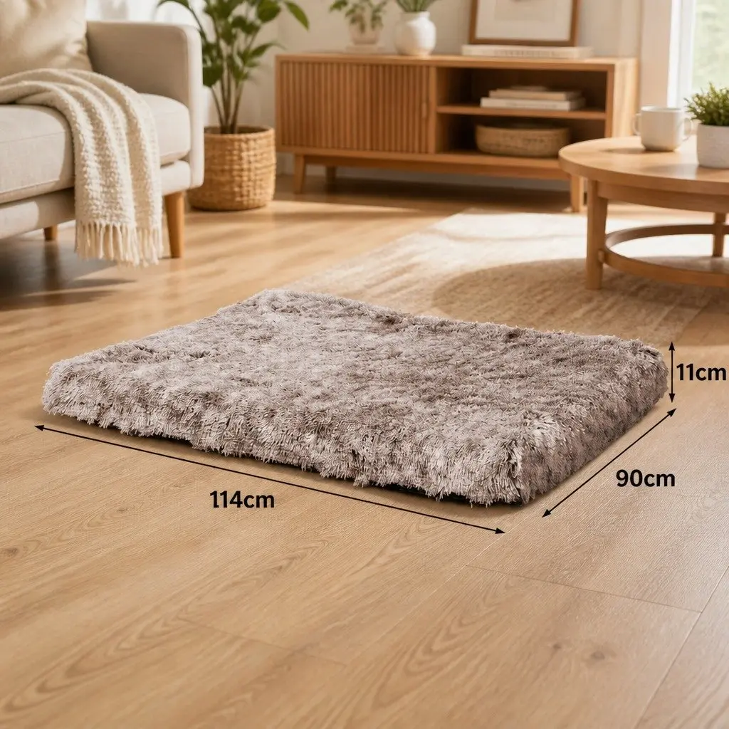 Memory Foam Dog Bed Orthopaedic Large Coffee Anti-Slip Washable Calming Mat