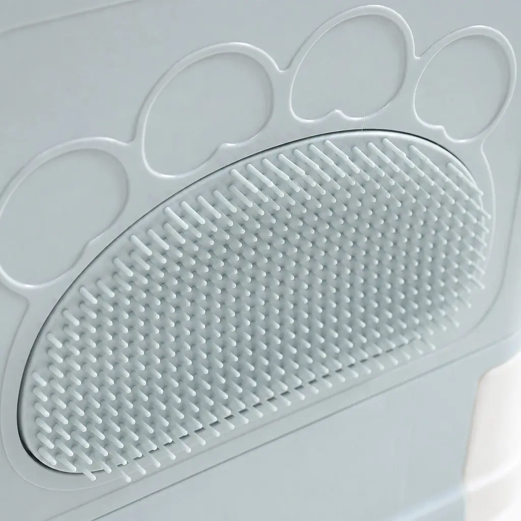 Foldable Cat Litter Box Enclosed Tray ABS PP 48.5cm x 38cm x 36.5cm Blue