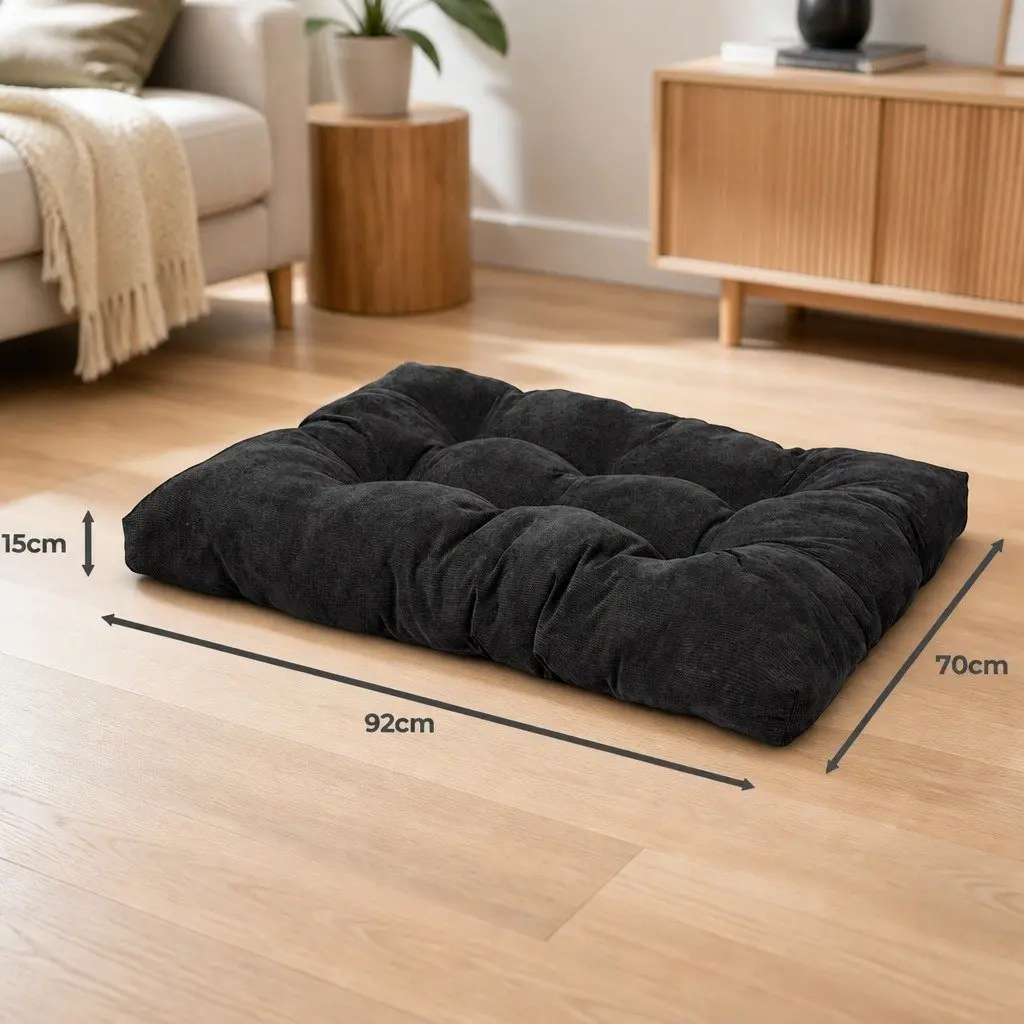 Pet Bed Tufted Large Dark Grey Washable Cushion