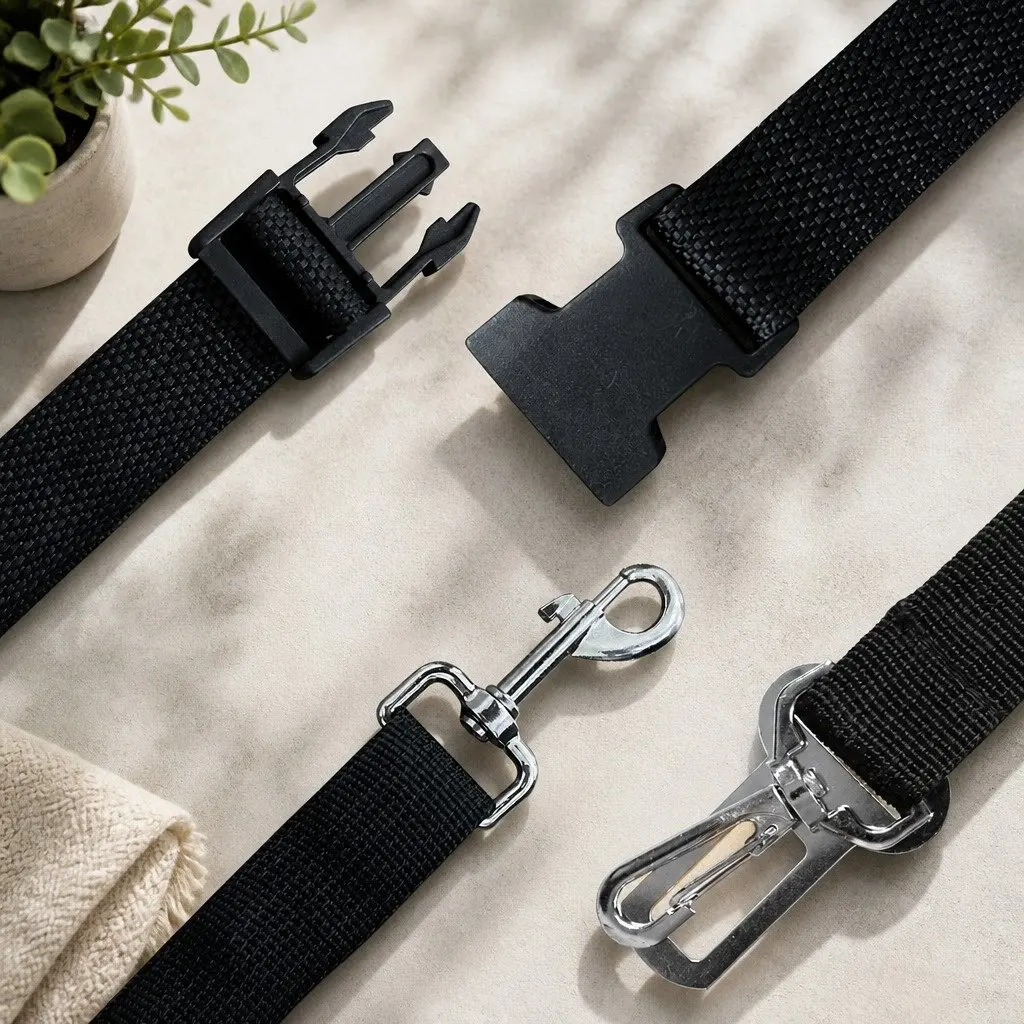 Dog Car Seat Belt Waterproof Travel Bed Grey Double-Sided Cushion 55cm