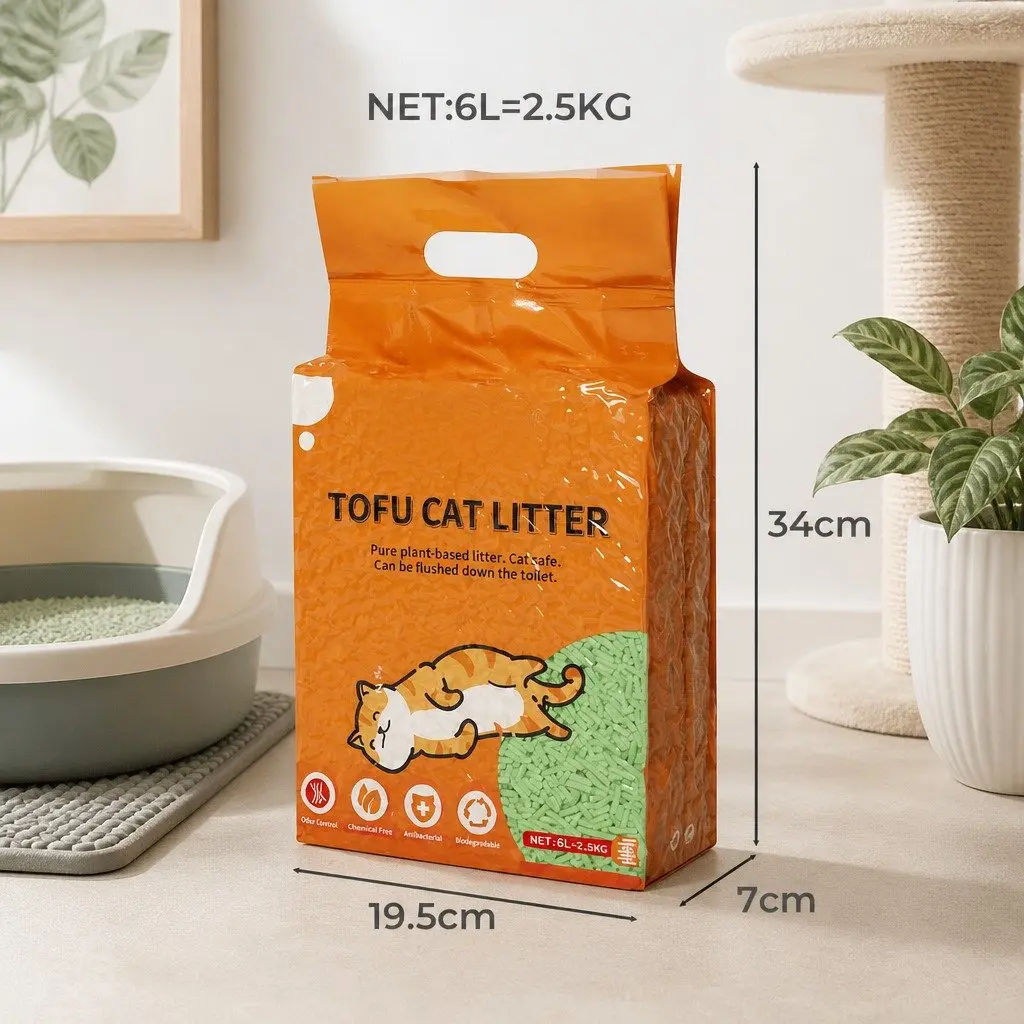 Tofu Cat Litter Biodegradable Clumping Green Tea Scent 2.5kg